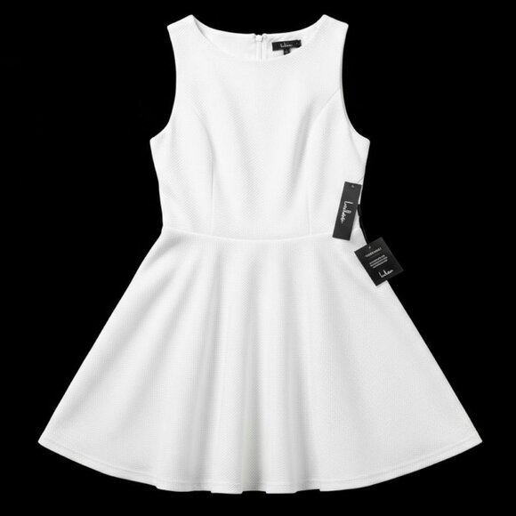 LULUS White Gal About Town Open Back Sleeveless Skater Dress - Size Medium - NWT - Picture 3 of 16